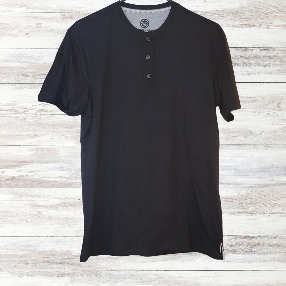 Weatherproof Henley Shirt - Short Sleeve Button Up Casual Top - Small‎